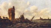 Jan van Goyen A View on the Maas near Dordrecht France oil painting artist